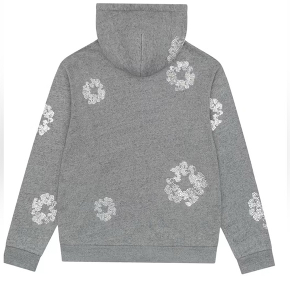 Denim Tears Zip Hoodie Size M Gray White New With Tags - Picture 2 of 6